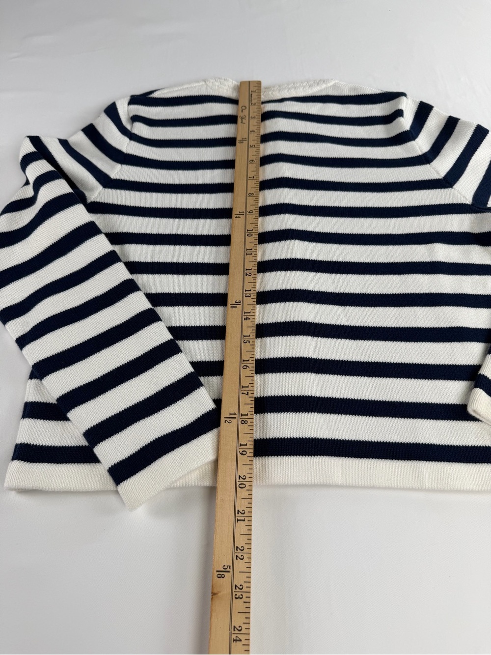J. Crew Nautical Inspired Navy and White Striped - Gold Button Cardigan  NWT -Sm - Picture 14 of 16